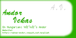 andor vekas business card